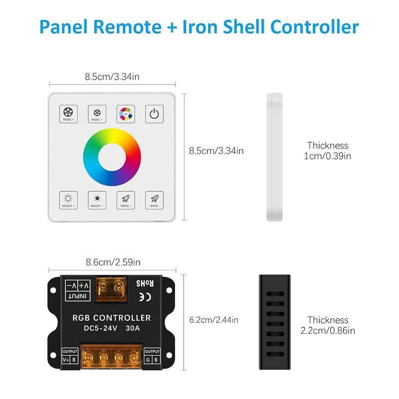 RGB LED Strip Controller RF Wireless Remote Control 5050 3528 Touch Panel Dimmer gallery