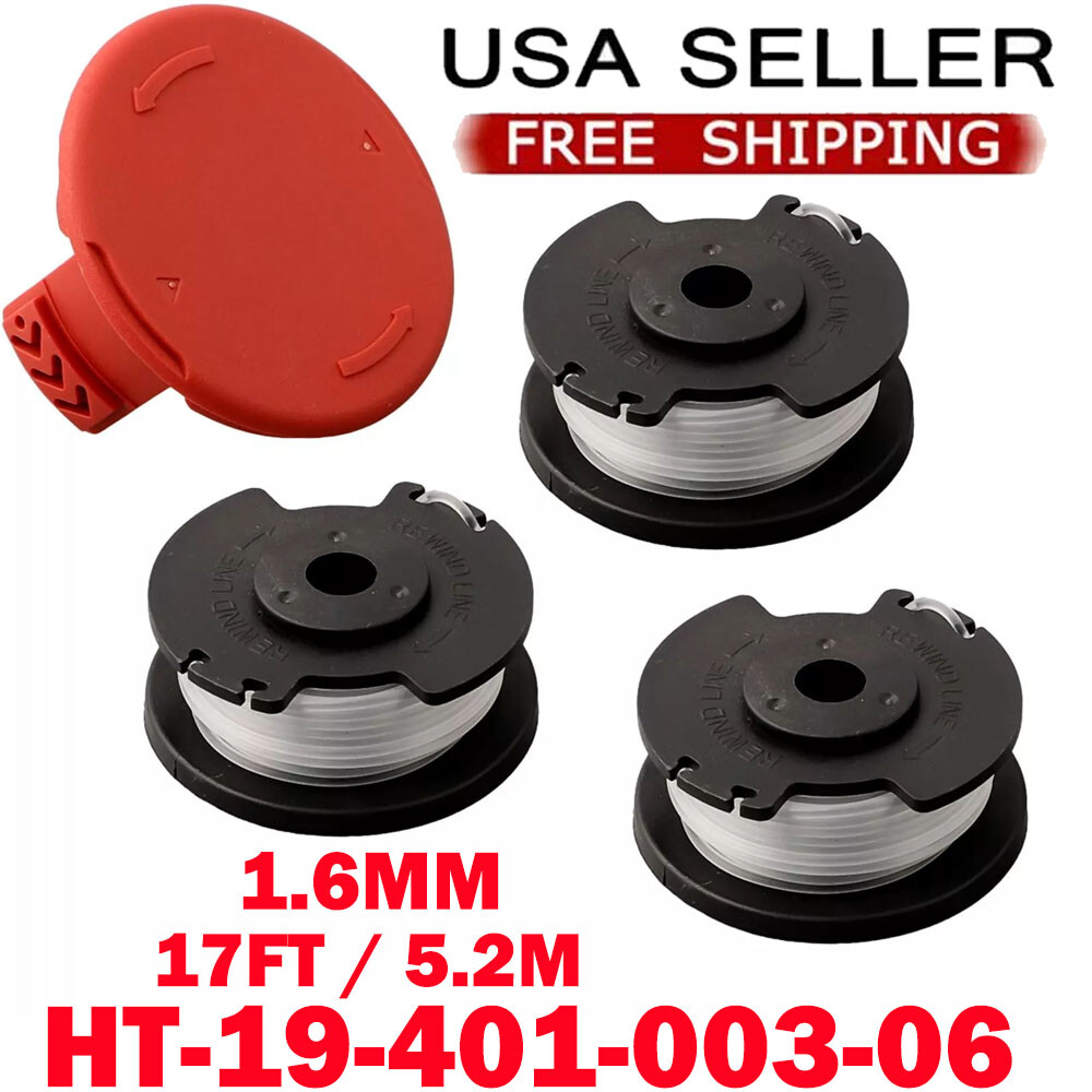 4Pc/Set For Hyper Tough Spool Trimmer Line 1.6mm + Cap Cover HT19-401-003-06 NEW