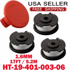 4Pc/Set For Hyper Tough Spool Trimmer Line 1.6mm + Cap Cover HT19-401-003-06 NEW