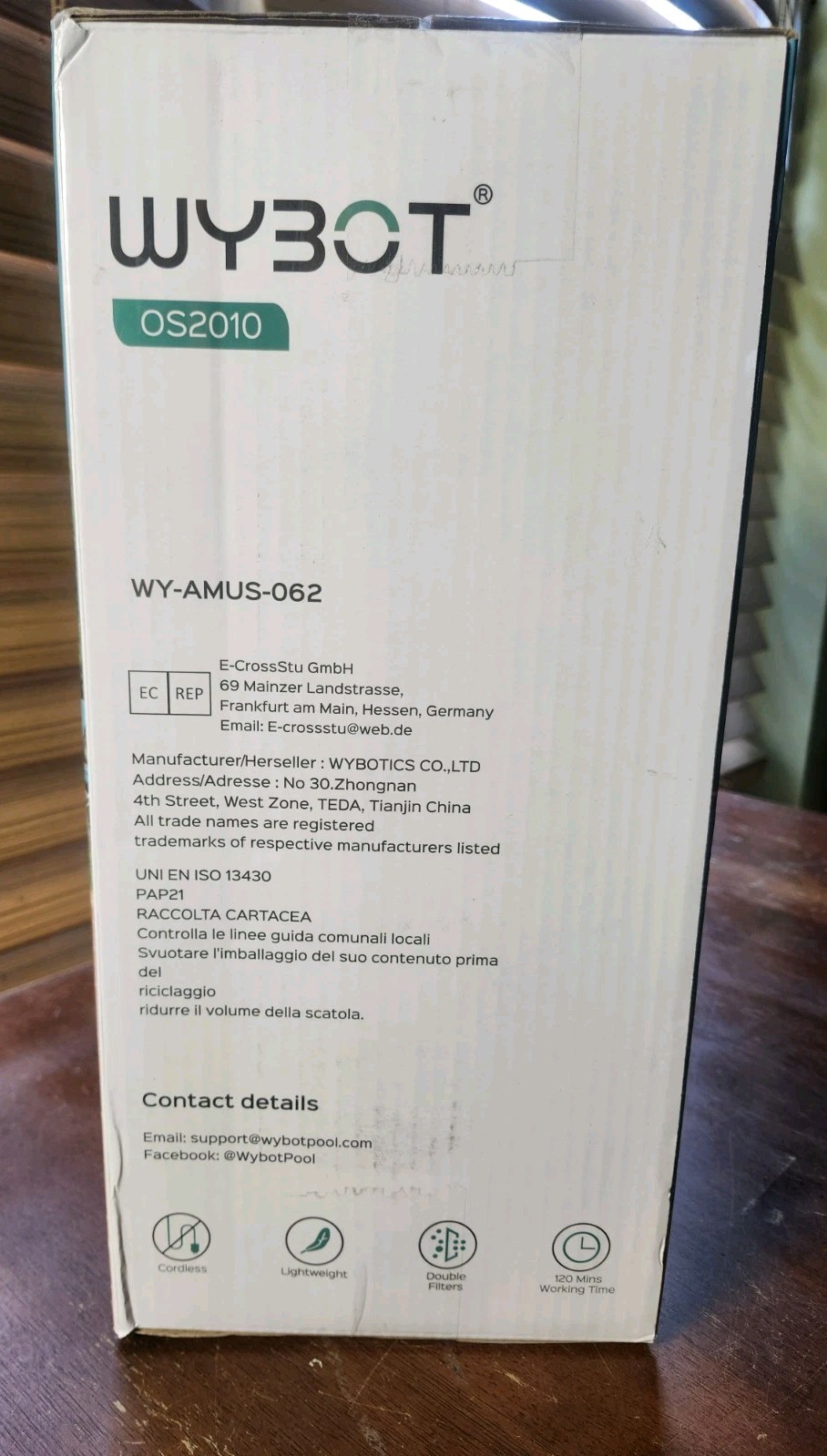 Wybot A1 Cordless Robotic Pool Cleaner OS2010 White Green gallery