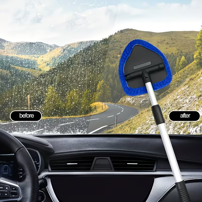 Windshield Cleaning Tool Kit Car Window Glass Wiper Cleaner Brush Pad Extendable gallery