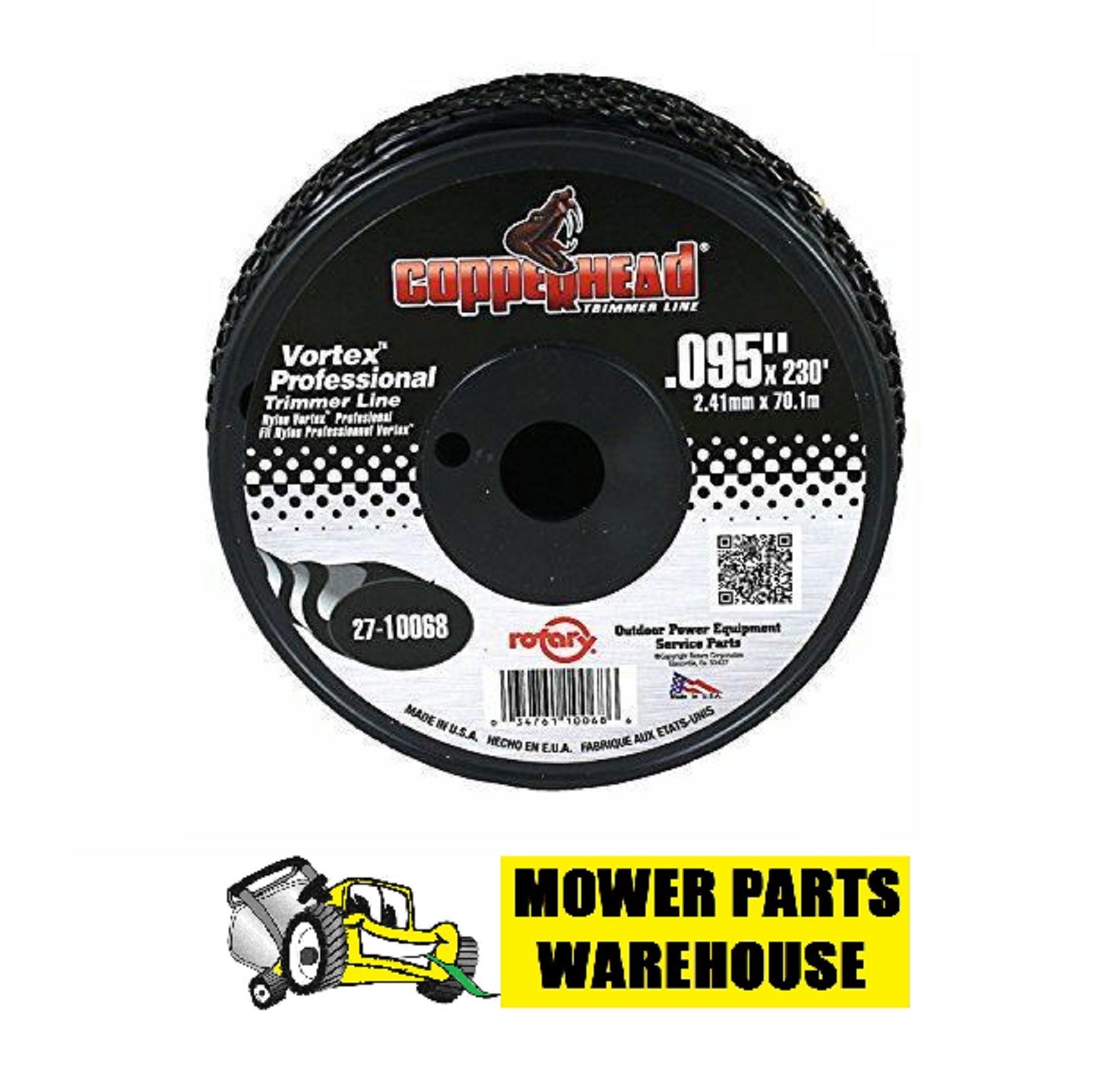 BLACK PROFESSIONAL VORTEX TWISTED TRIMMER LINE .095 230' SPOOL MADE IN THE USA gallery