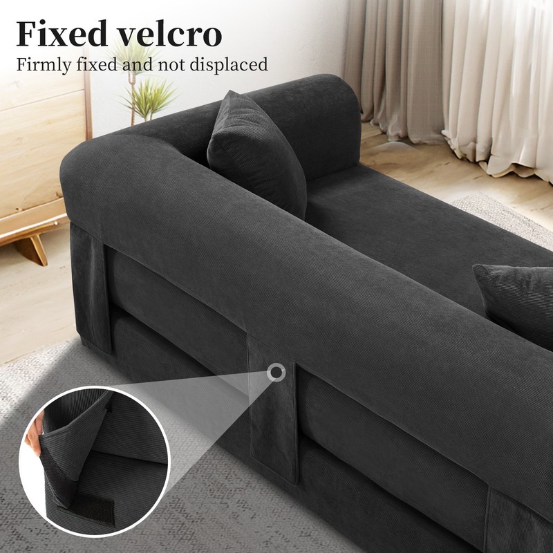 80" Convertible Sofa Bed, No Assembly Deep Seat Boneless Couch Sofa in Box gallery