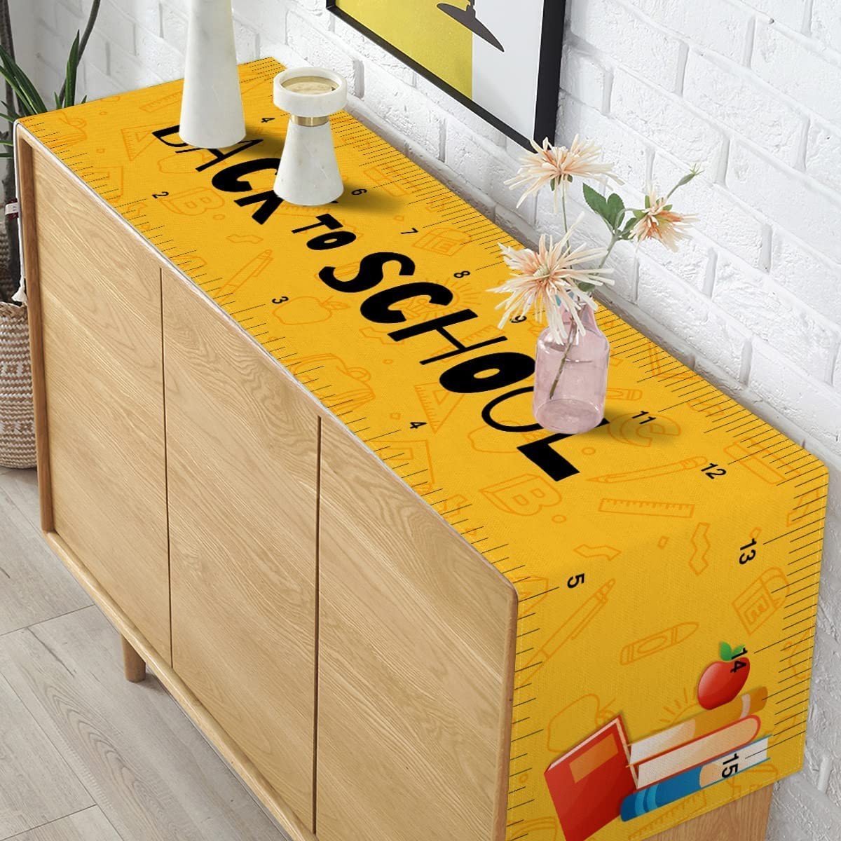 Back To School Table Runner Ruler First Day Kids Classroom Decor 13x48 Inch gallery