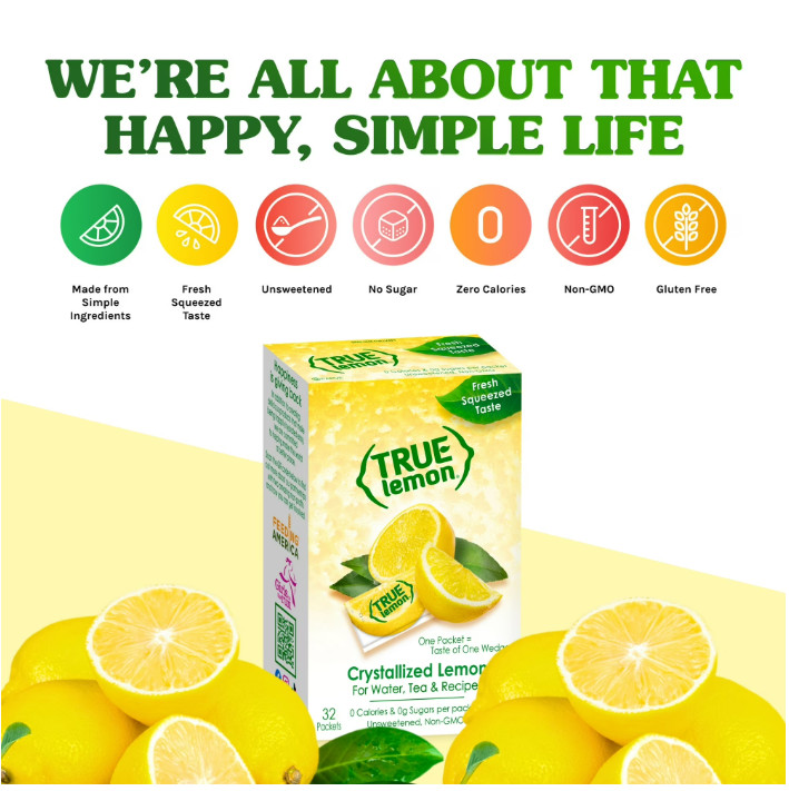 True Lemon Crystallized Water Enhancer Powder, 0 Calorie Lemon Flavor, 1.41 oz gallery