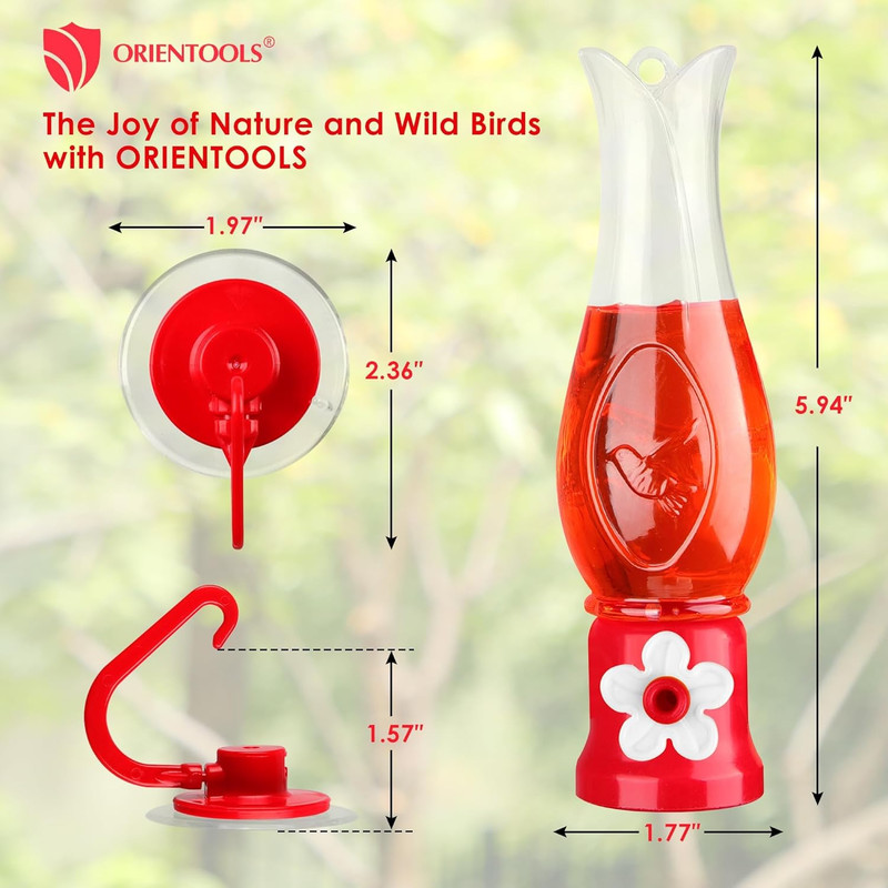 ORIENTOOLS Hummingbird Feeder 4Pack, Mini Hanging Flower Bird Feeders for Outdoo gallery