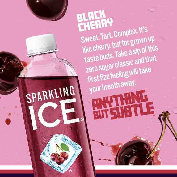 Sparkling Ice® Naturally Flavored Black Cherry Sparkling Water, 17 fl oz gallery