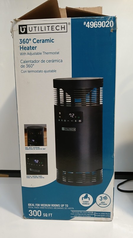 Utilitech 360 Ceramic Heater With Adjustable Thermostat Up To 300 Sq Ft #4969020 gallery