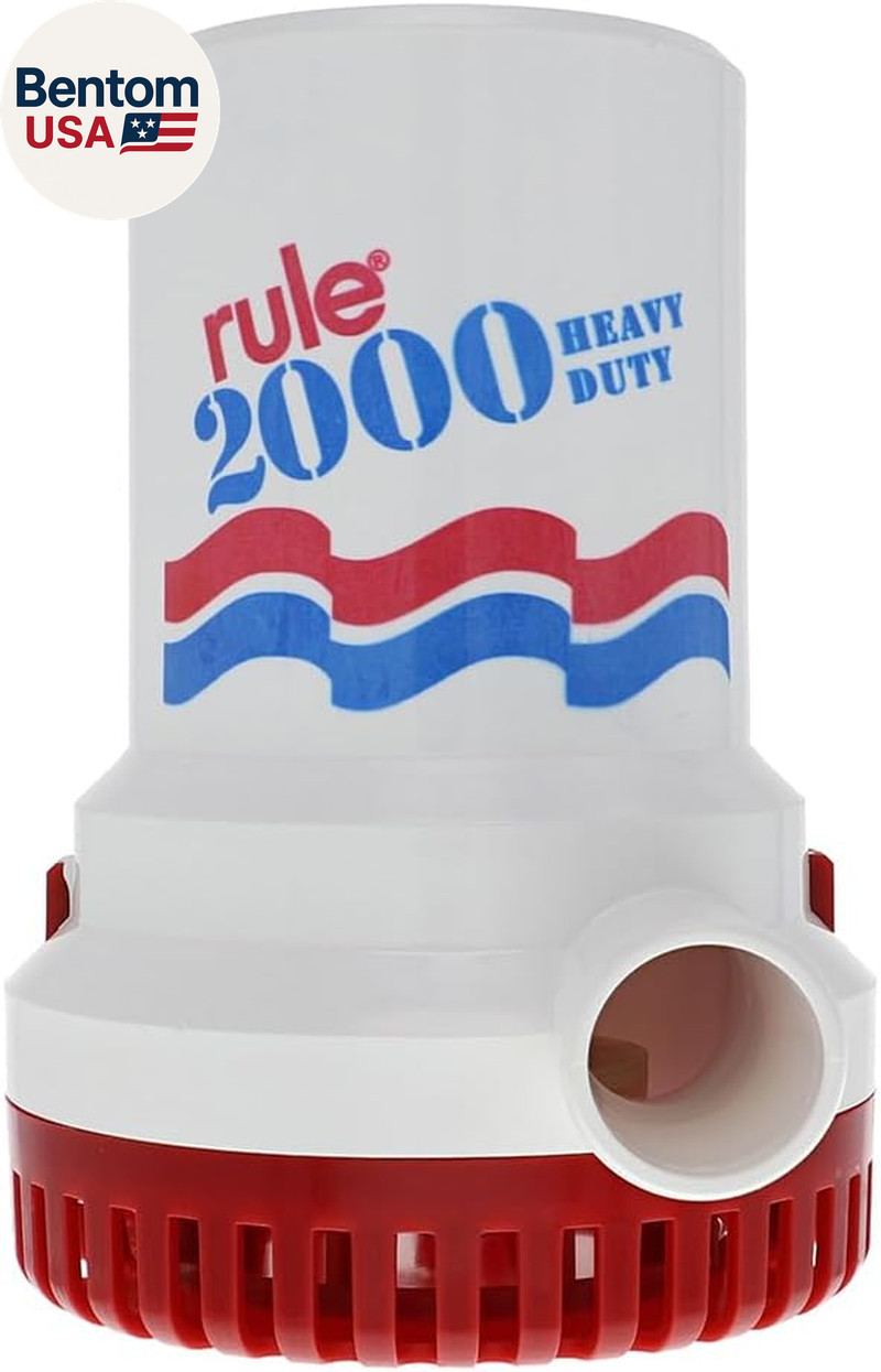 2000 GPH Bilge Pump 12V - Submersible Marine Boat Accessory with 1-1/8" Discharg gallery