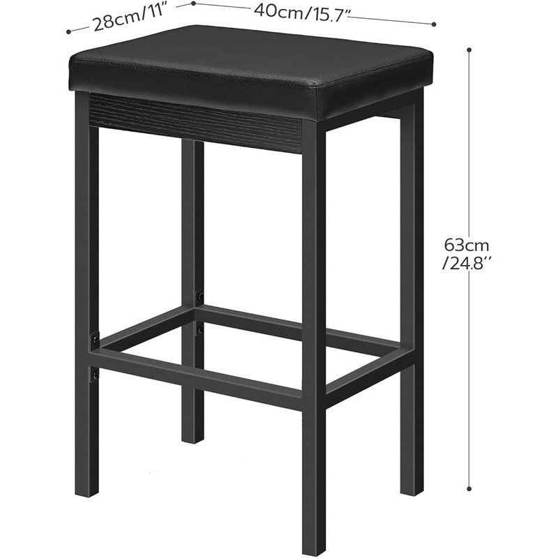 High-Density Sponge Bar Stool Soft Seat Metal Frame Easy Clean Modern Design New gallery