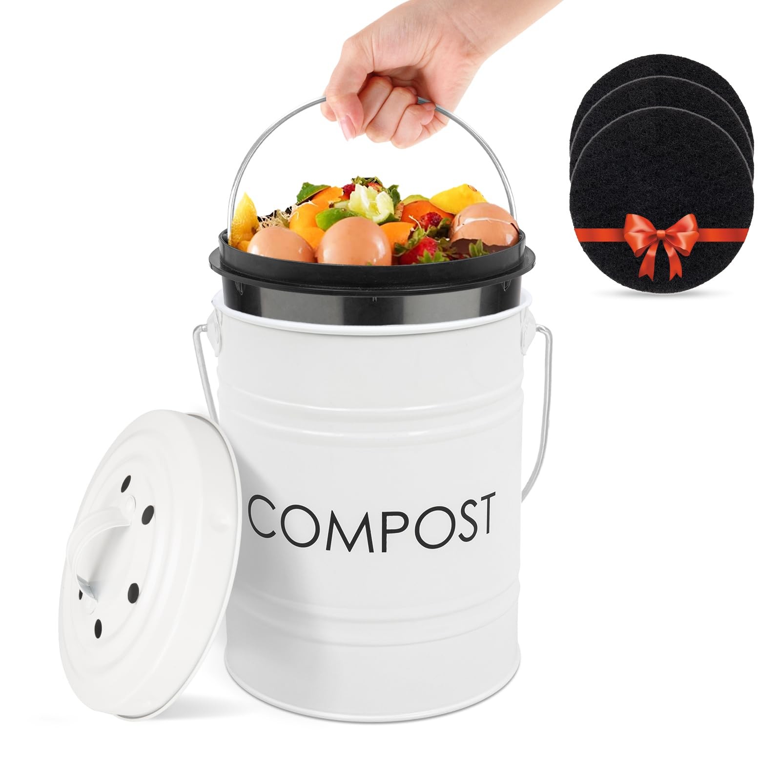 Compost Bin Kitchen Countertop Compost Bin with lid – Small Compost Bin Includes gallery