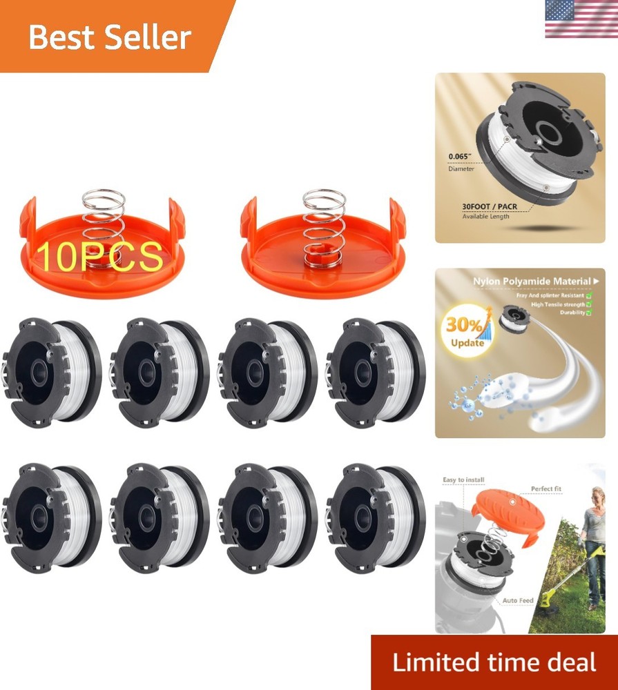 Complete 10-Pack Weed Eater String for Black+Decker - Easy Automatic Replacement