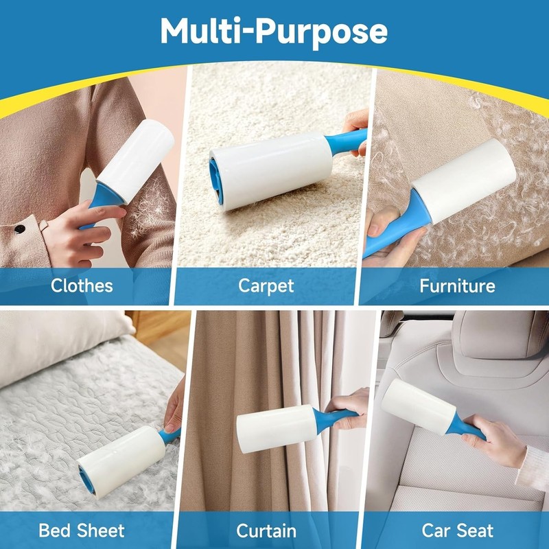 600 Sheets Extra Sticky Lint Rollers for Pet Hair, Easy Spiral Tear Lint Roller gallery