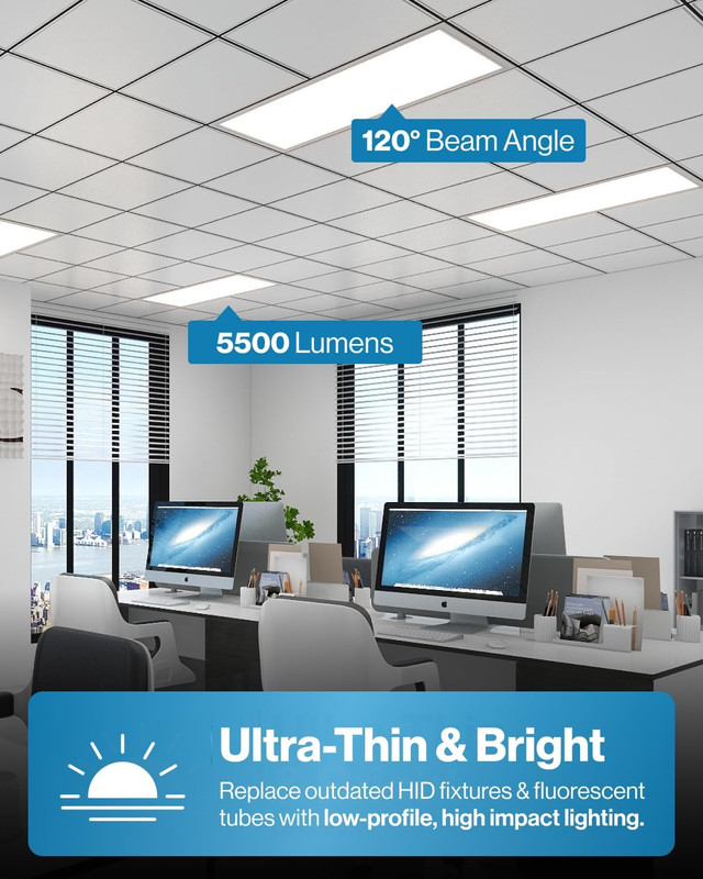 Sunco 2X4 LED Flat Panel Light Drop Ceiling Office Shop Commercial Warehouse Fix gallery