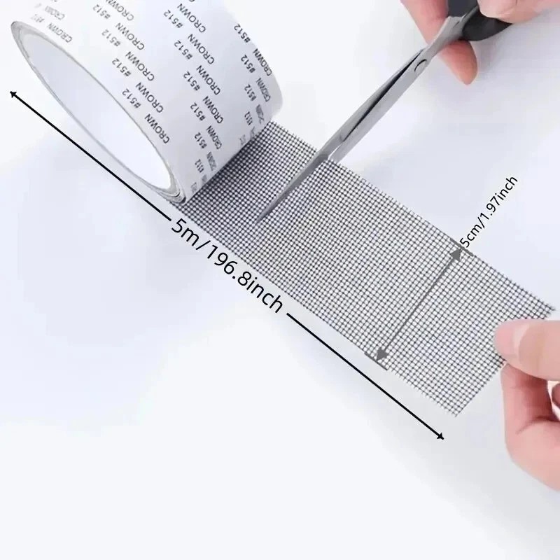 Screen Patch Repair Kit Window Repair Tape Fiberglass Covering Mesh Tool 5*200cm gallery