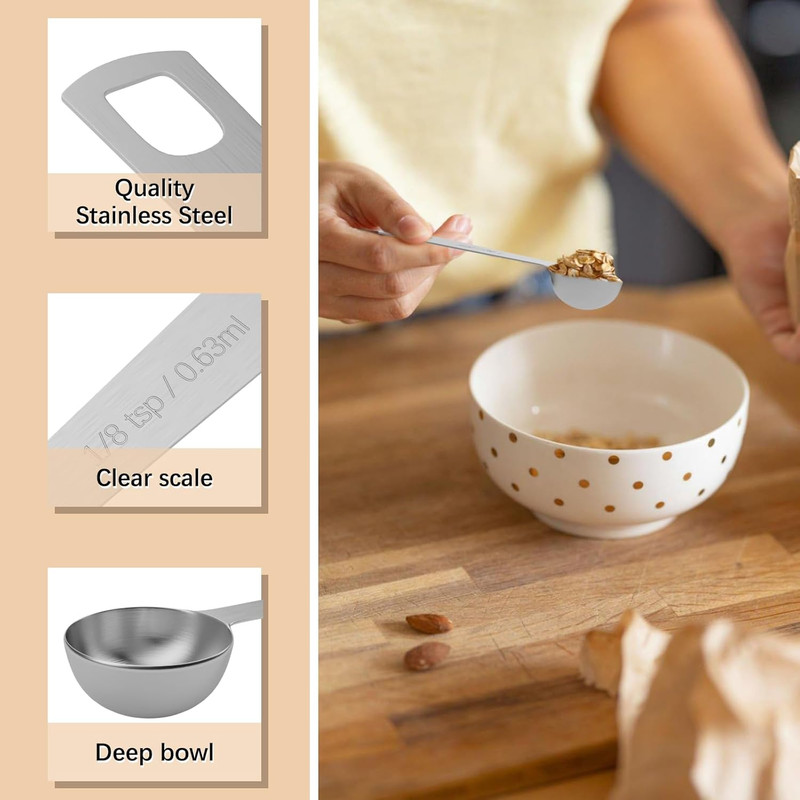 1PCS 1/8Tsp (0.63Ml) Single Measuring Spoon, Stainless Steel Individual Teaspoon gallery