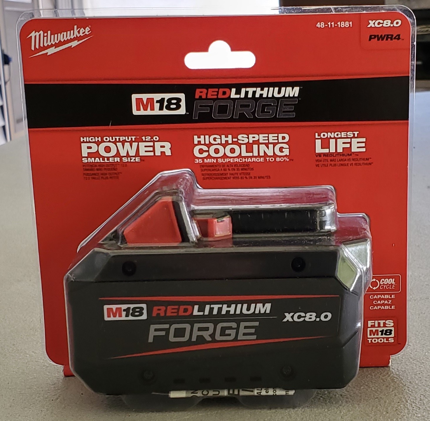 Milwaukee M18 18V Lithium-Ion REDLITHIUM FORGE XC 8.0 Ah Battery NEW & SEALED gallery