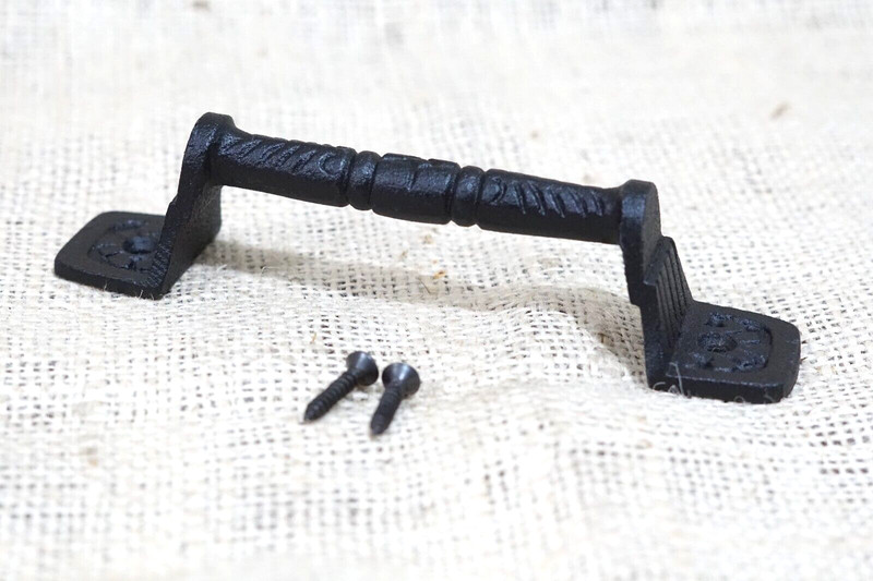 16 Cast Iron Cabinet Handle Gate Pull Door Handles Drawer Pulls Matte Black gallery