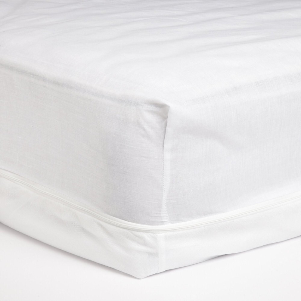 Zippered Mattress Protector Cover Poly-Cotton, White