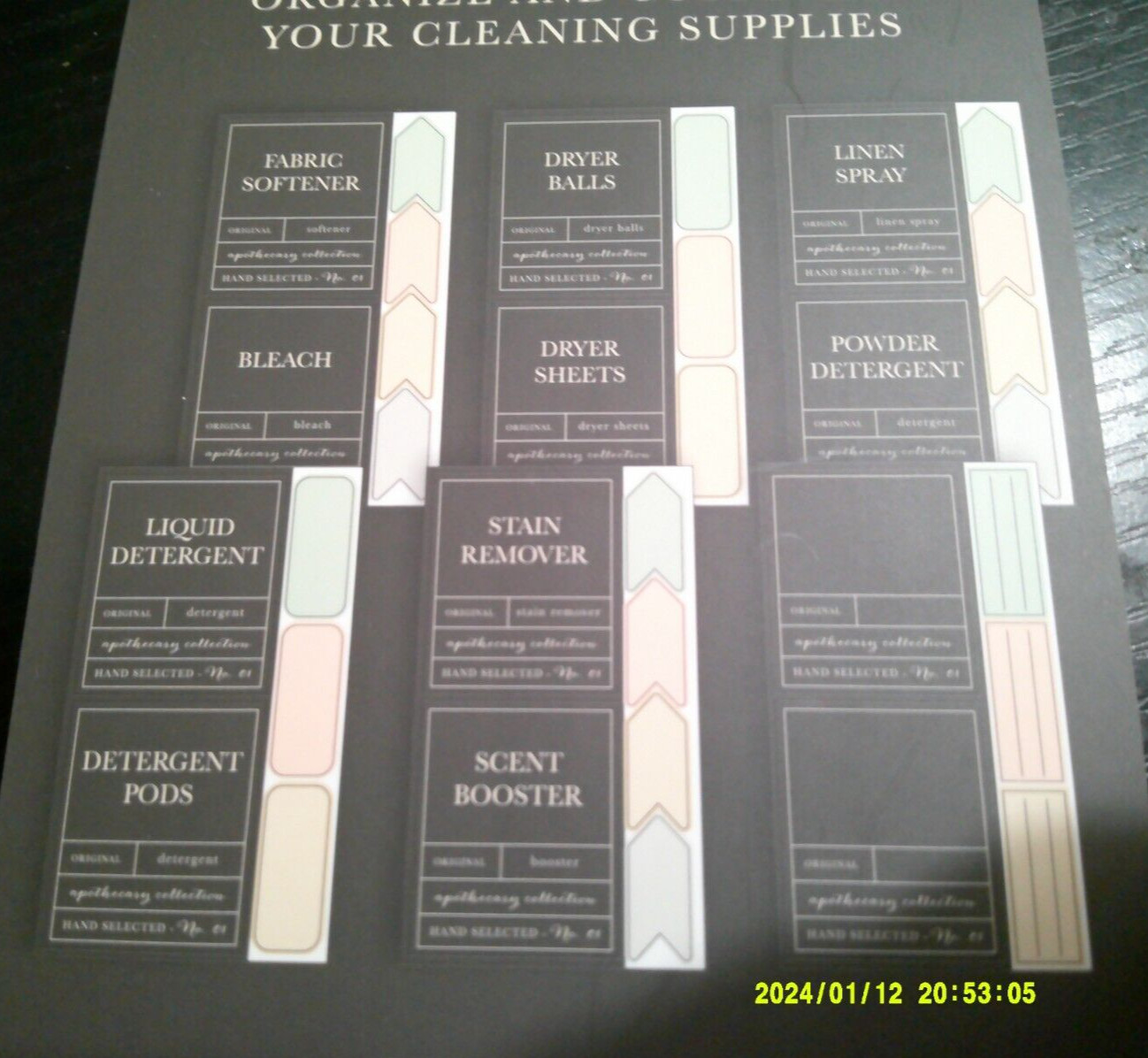 NEW 43 pc Laundry & cleaning labeling solution stickers organizational supplies gallery