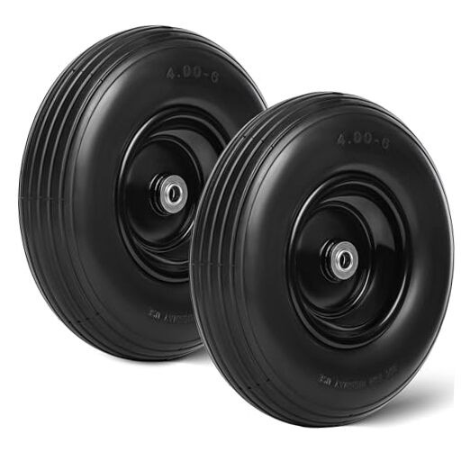 13 Inch 2 PCS Solid Flat Free Replacement Tires and Wheels Flat Free -2Packs