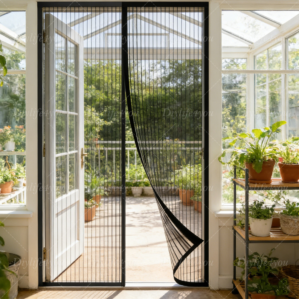 Magnetic Screen Door Mesh Curtain Durable Mosquito Net Bug Hands Free NEW gallery
