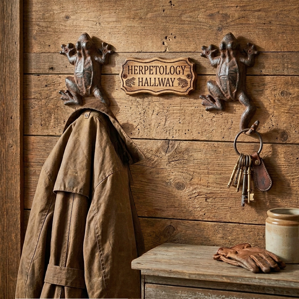 2 Frog Leg Wall Hooks Cast Iron Key Towel Coat Hanger Rustic Antique Style 6" gallery