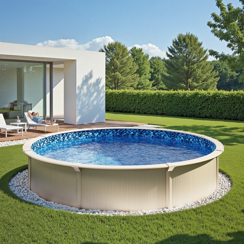 Round Pool Liner 18ft Overlap Style Pool Liner 54in Wall Height Durable gallery