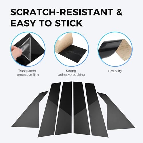 Car Auto Side Door Window Pillar Posts Cover Trim Accessories,6 Pcs Pillar gallery