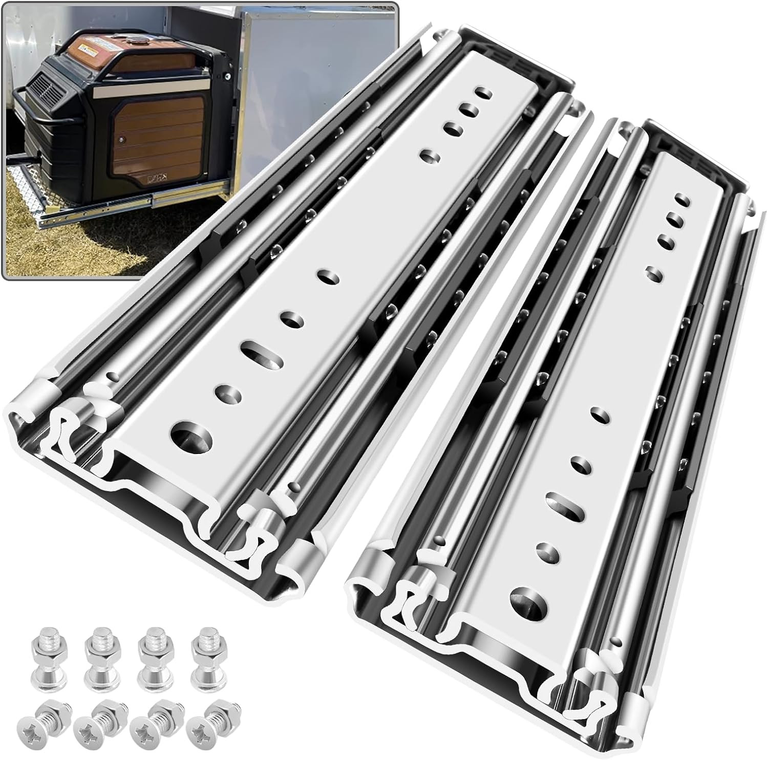 1 Pair 500 Lb Load Capacity Heavy Duty Drawer Slides 12 14 16 18 20 22 24 26 28 gallery