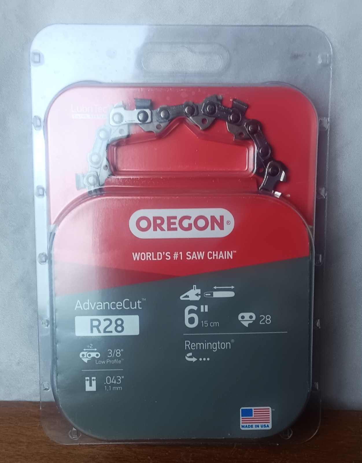 Oregon AdvanceCut R28 Chainsaw Chain 6in 3/8 Low Profile .043 28DL Remington gallery