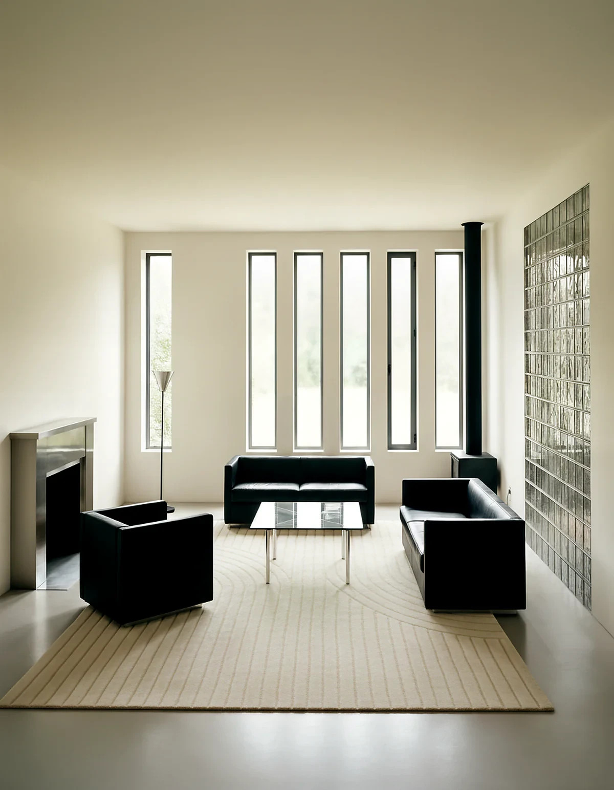 Hand tufted Minimal Art Reversible Rug White rug for living room and bedroom gallery