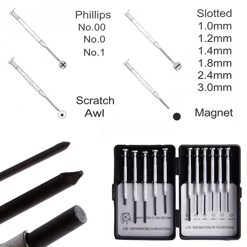 11pc Small Precision Screwdriver Set Mini 6 Sizes Flat Philips for Watch Glasses gallery