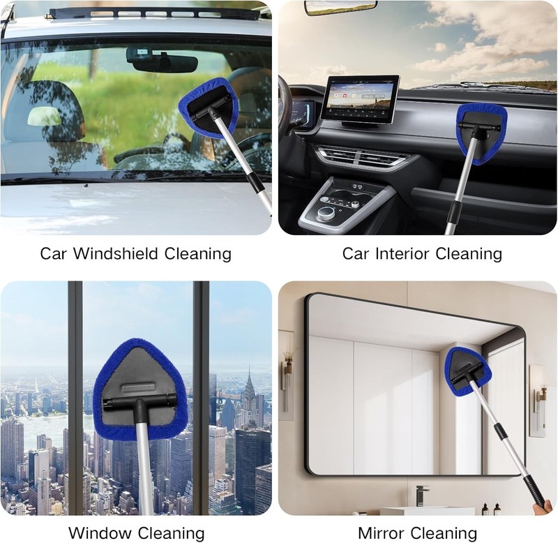 Windshield Cleaner Tool Car Interior Detailing Cleaning Kit Glass Wiper Brush US gallery