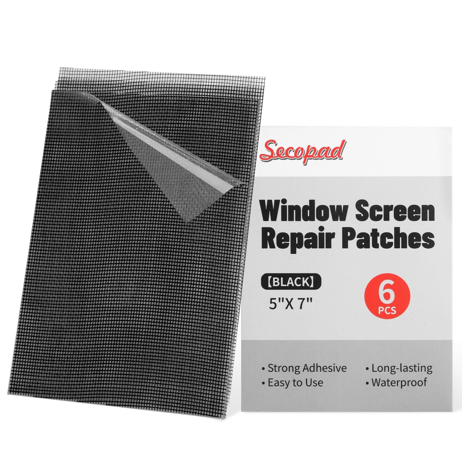 5" x 7" Black/Grey Screen Repair Kit 6 PCS Window Screen Patch Repair Tape for gallery