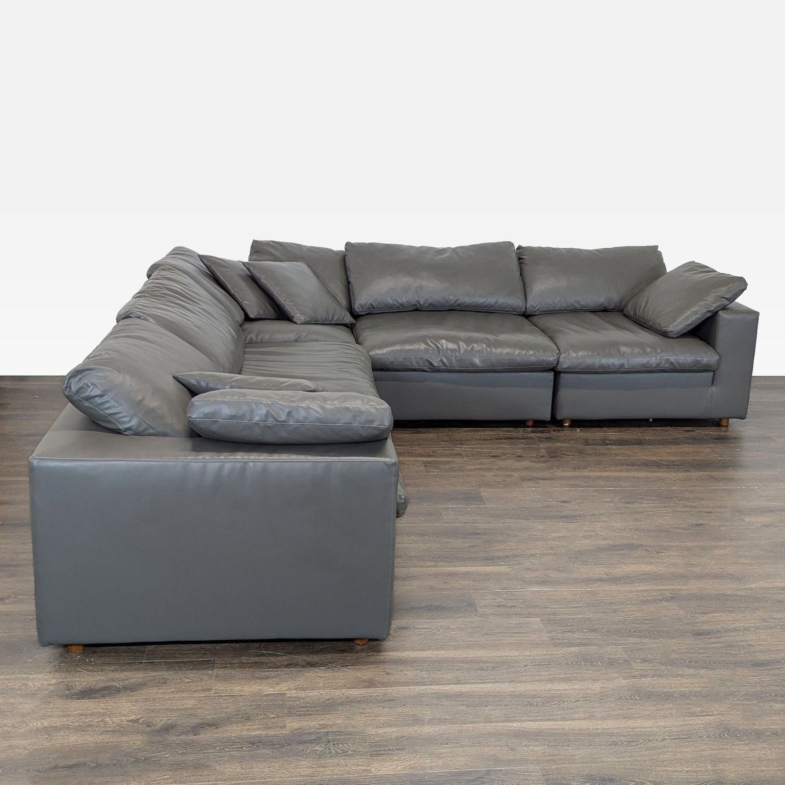 Modway Commix Grey Vegan Leather Sectional Sofa - L-Shaped Seating gallery