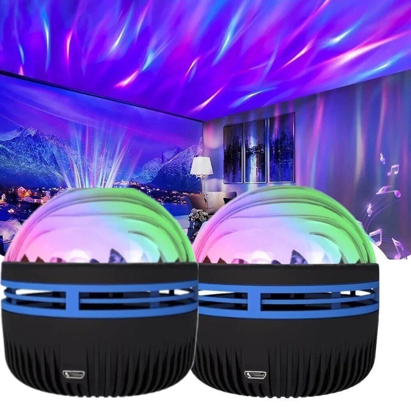 2 Pcs Northern Lights Galaxy Projection Lamp Aurora Star Projector Night Lights gallery