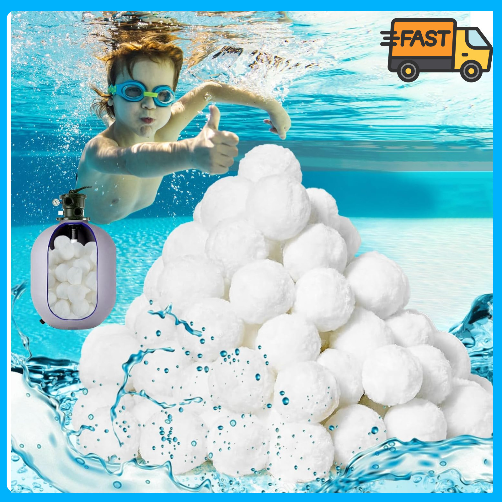 50pc Pool Filter Balls Reusable Sand Filter Media SwimmingPool Aquarium Filtrate gallery