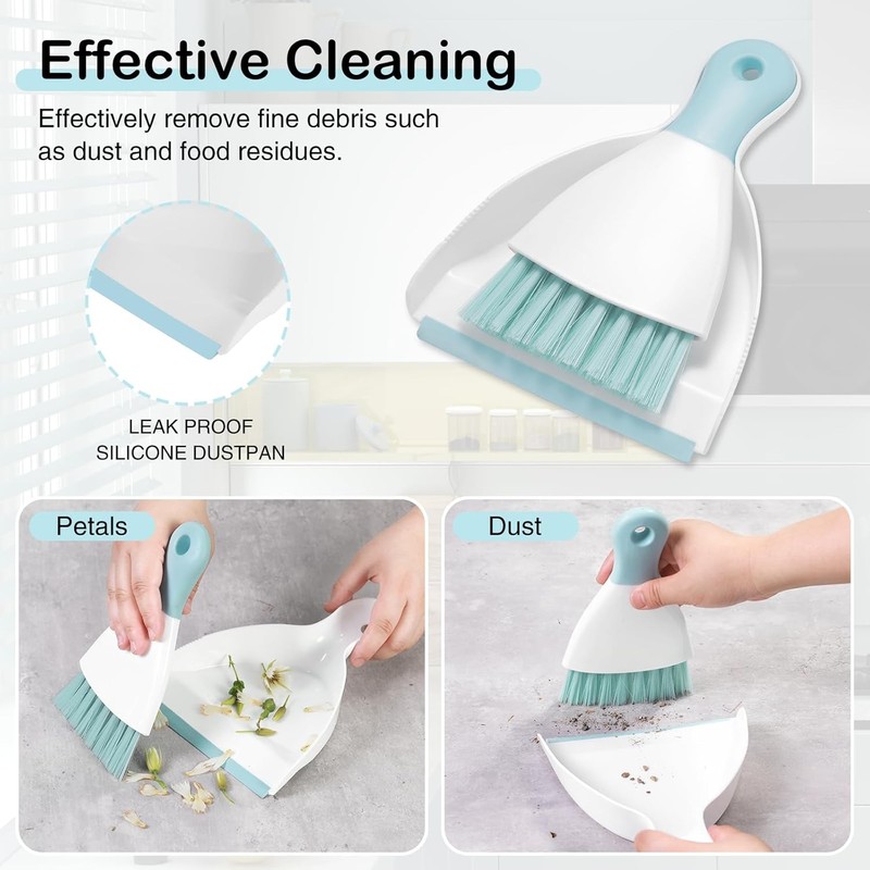 Mini Dustpan and Brush Set 2 Pack, Small Broom and Dustpan Set Dust Pan gallery