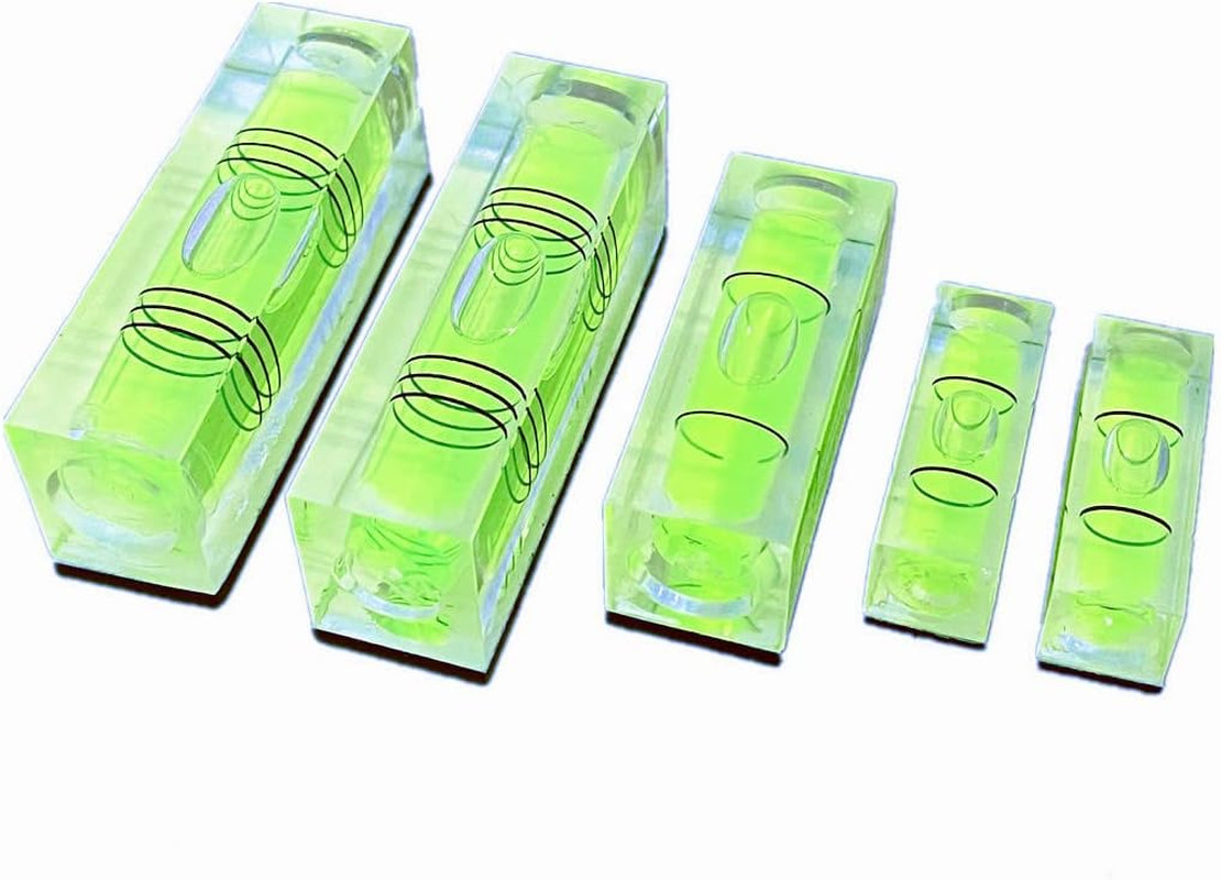 5Pcs Magnetic Small Bubble Level Set 29Mm/40Mm/52Mm Multi-Sizes Square Spirit Le gallery
