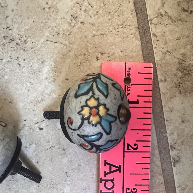 28 Clay Drawer Cabinet Door Knobs Handle Pulls Ceramic Multicolored Enamel READ gallery