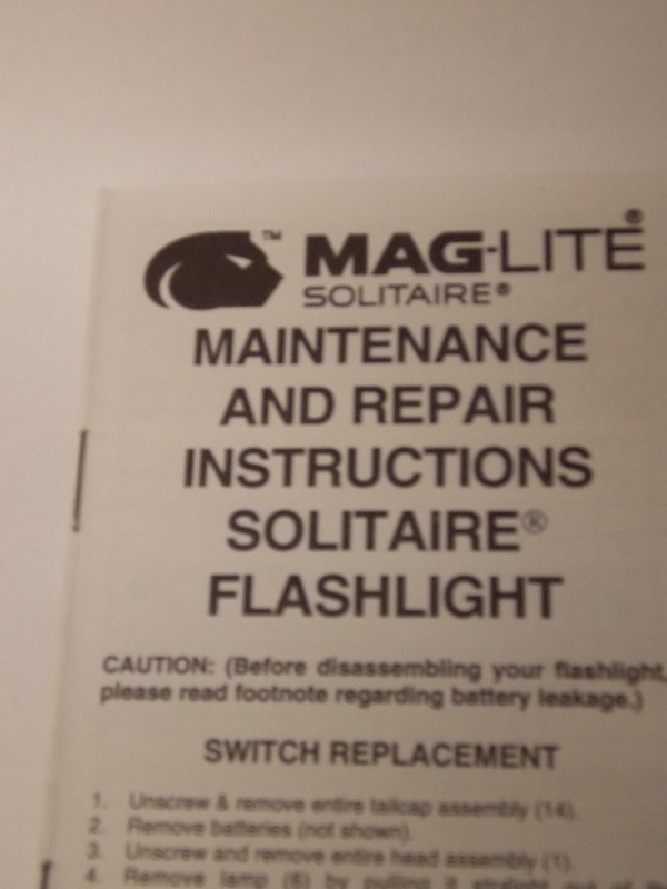 Authentic "AAA" Mini Maglite Solitaire Switch Repair Assembly 108-000-085 gallery