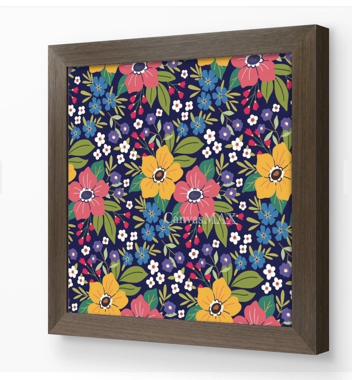 Home Wall Decor Floral Square Print Colorful Charming Ready to Frame (8x8) gallery