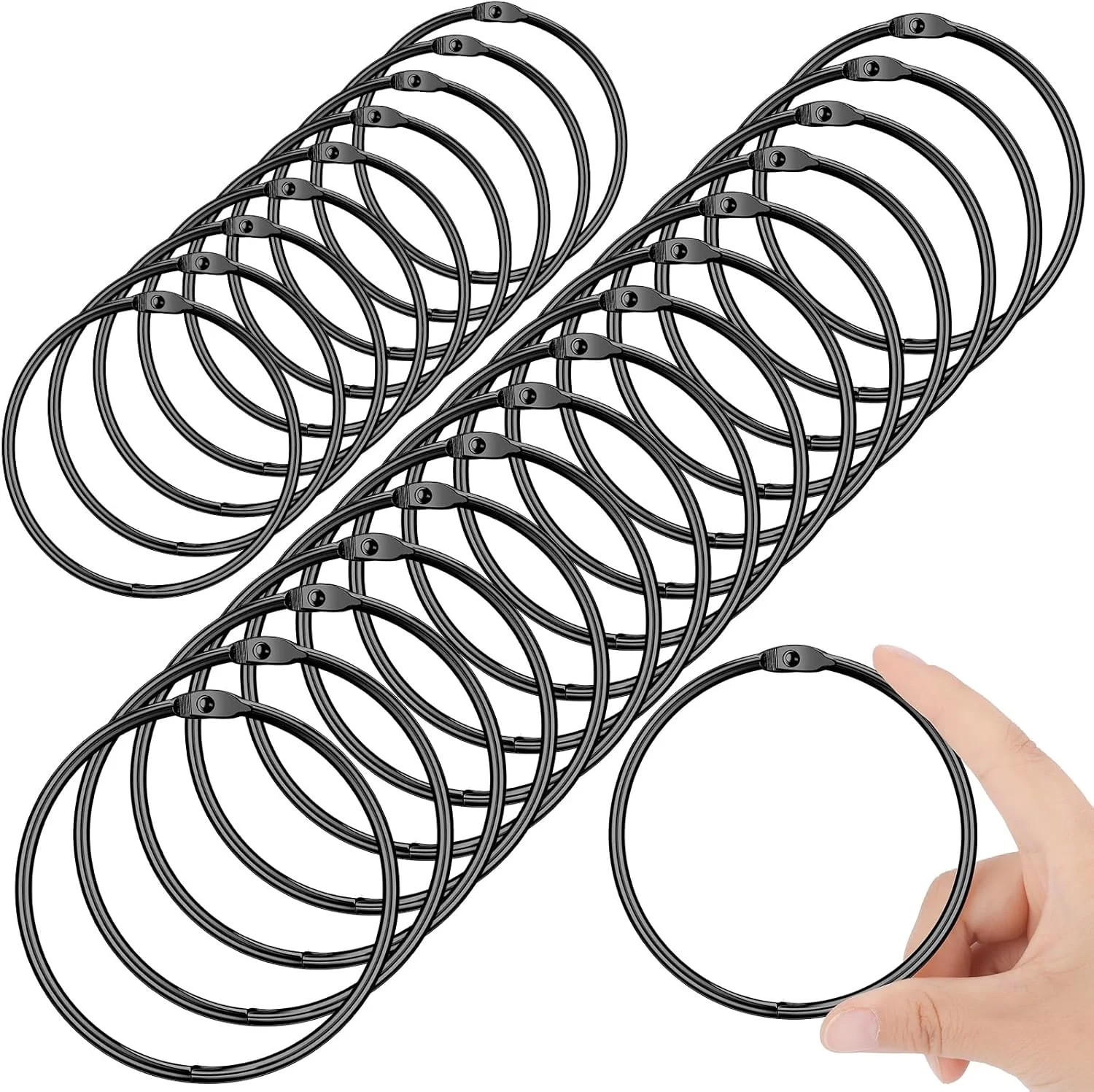 24 Pack 4 Inches Large Loose Leaf Binder Rings Curtain Hooks Rings Shower Hook f gallery