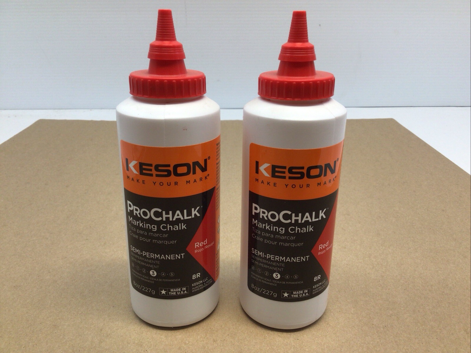 Keson 8R Marking Prochalk Level 3 Semi Permanent Red 8oz Lot Of 2 gallery