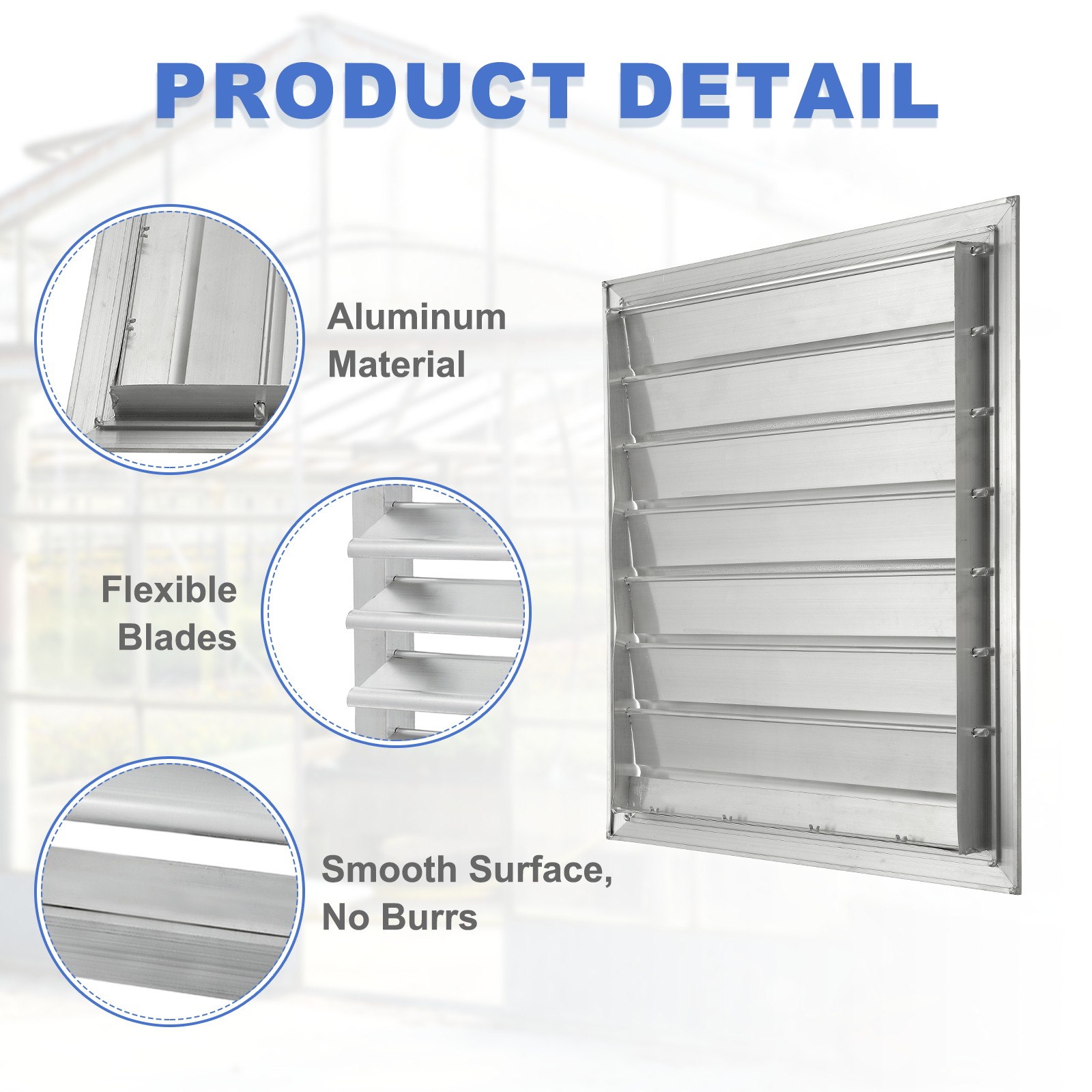 16x16 Inch Aluminum Vent Cover, Shutter Exhaust Fan Louvered Vent gallery