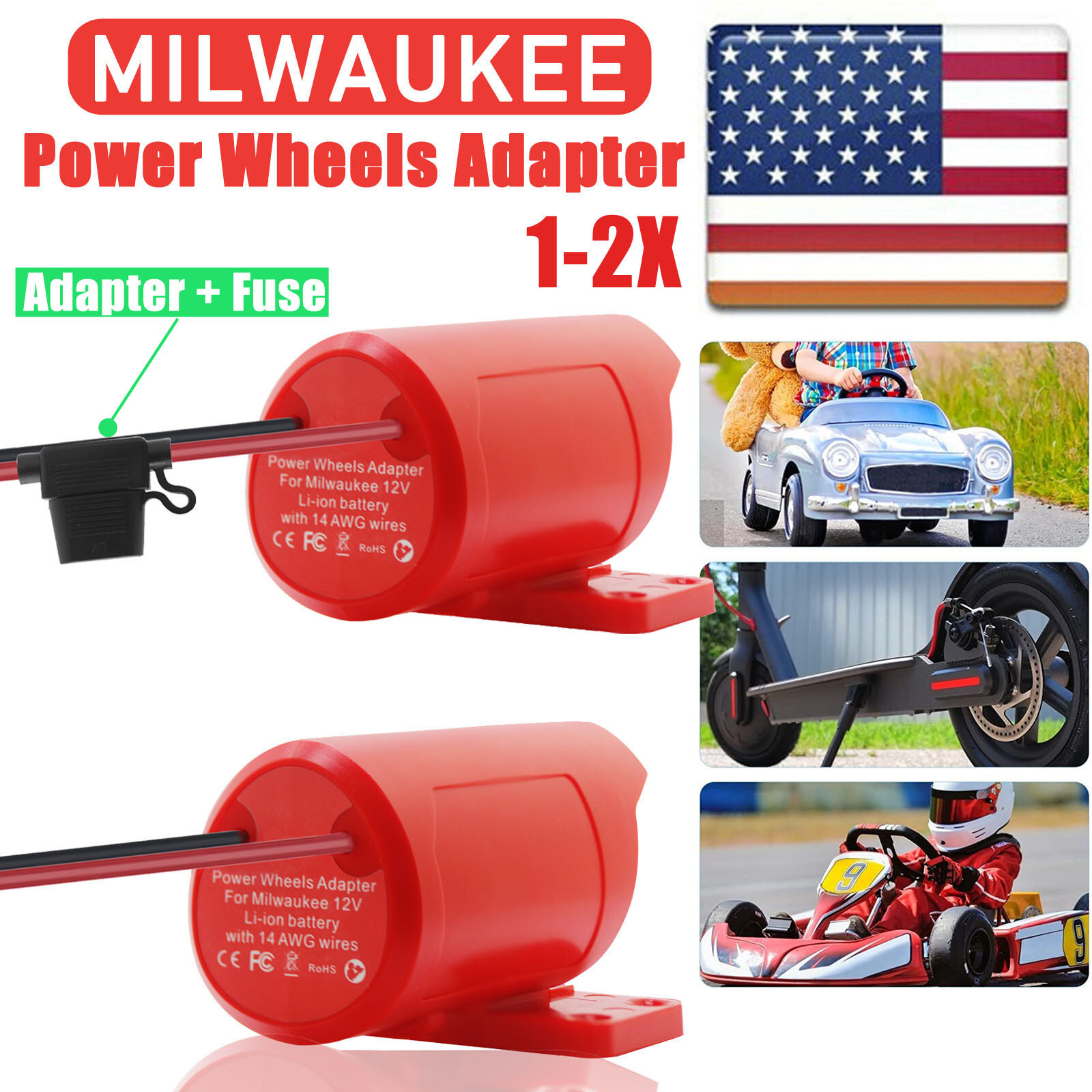 DIY Power Wheels Adapter Holder For Milwaukee M12 12V Battery Dock Connector gallery