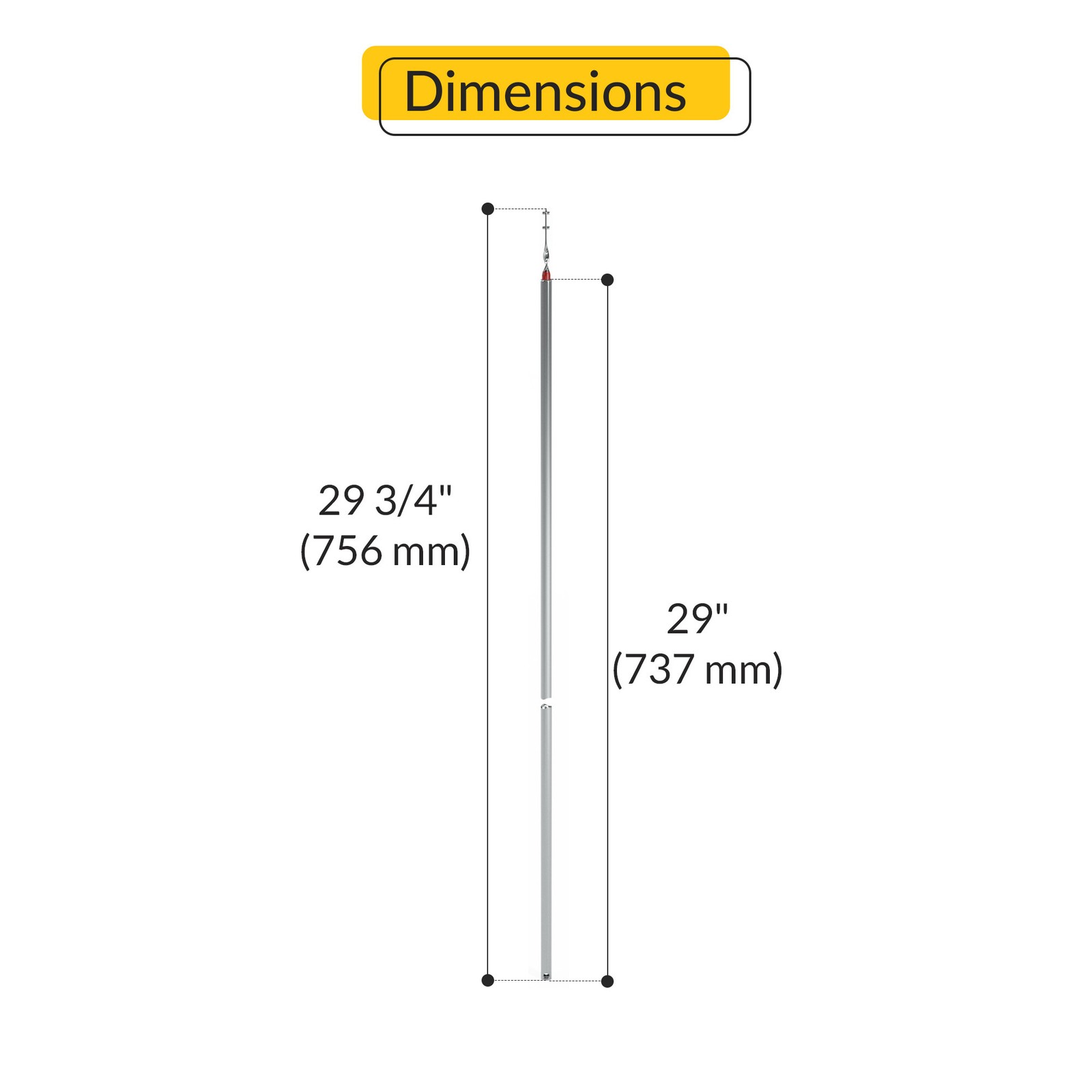 Brixwell Spiral Window Balance 29" Tube Length With Red Bearing,5/8" Diameter gallery