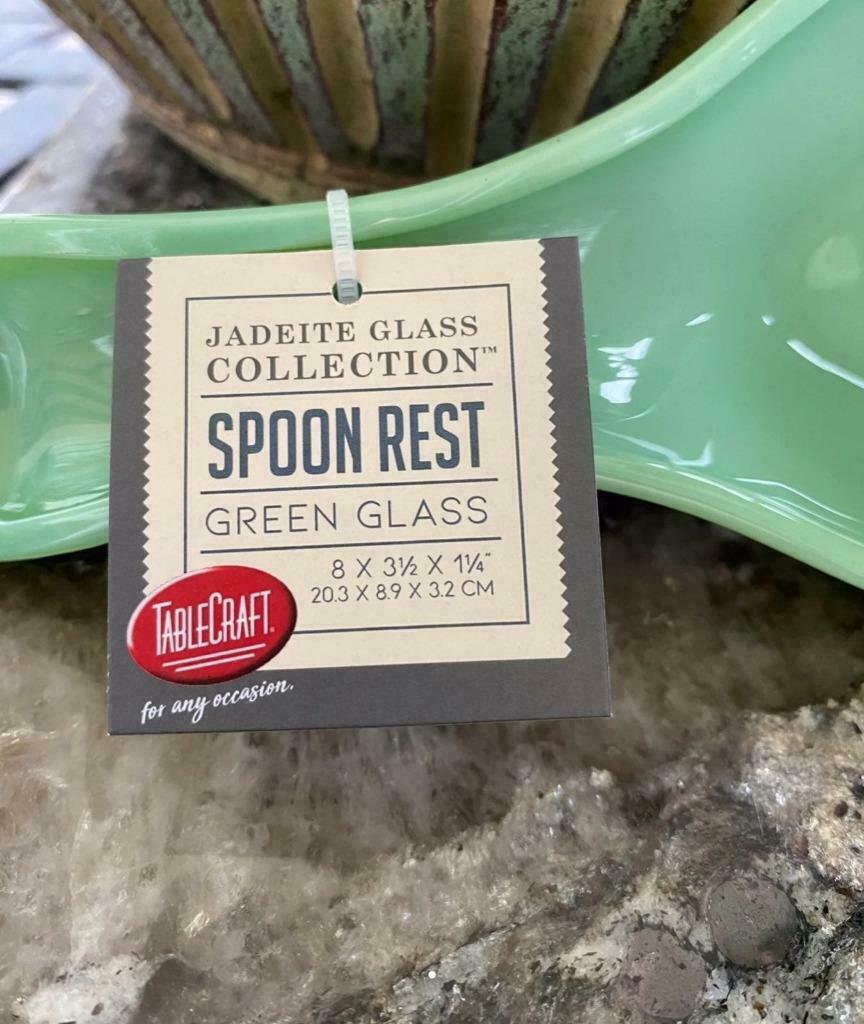TableCraft Jadeite Green Glass 8" Spoon Rest gallery