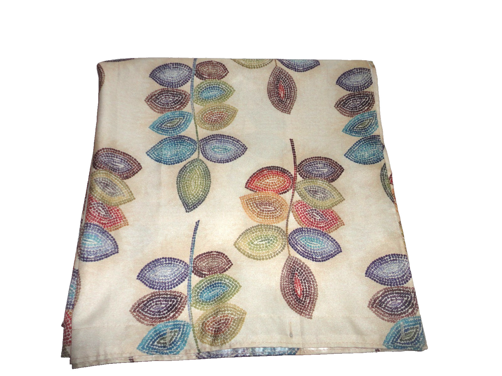 CROSCILL MOSAIC LEAVES TEAL GREEN BLUE CARAMEL FABRIC SHOWER CURTAIN 67 X 70 gallery